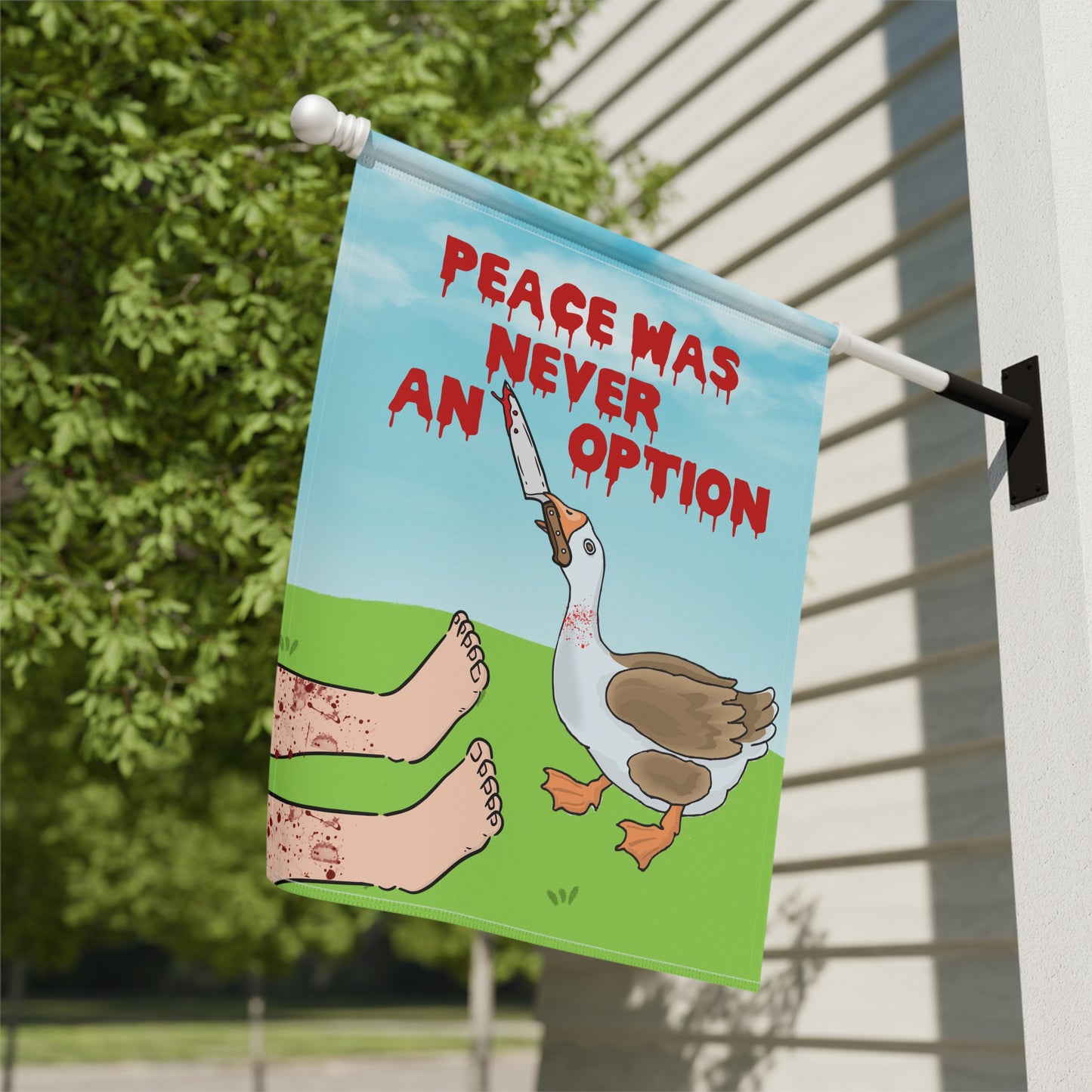 Peace Was Never An Option Garden & House Banner