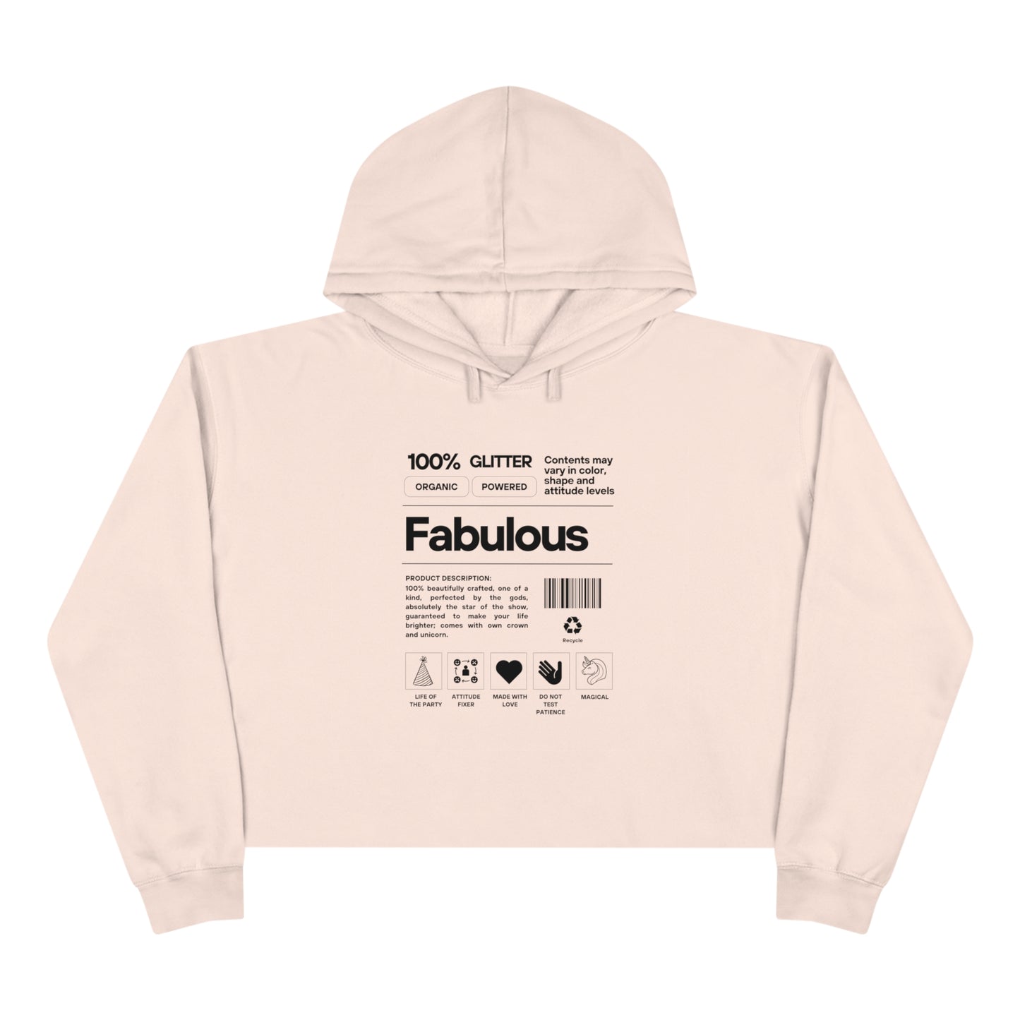 100% Fabulous Crop Hoodie