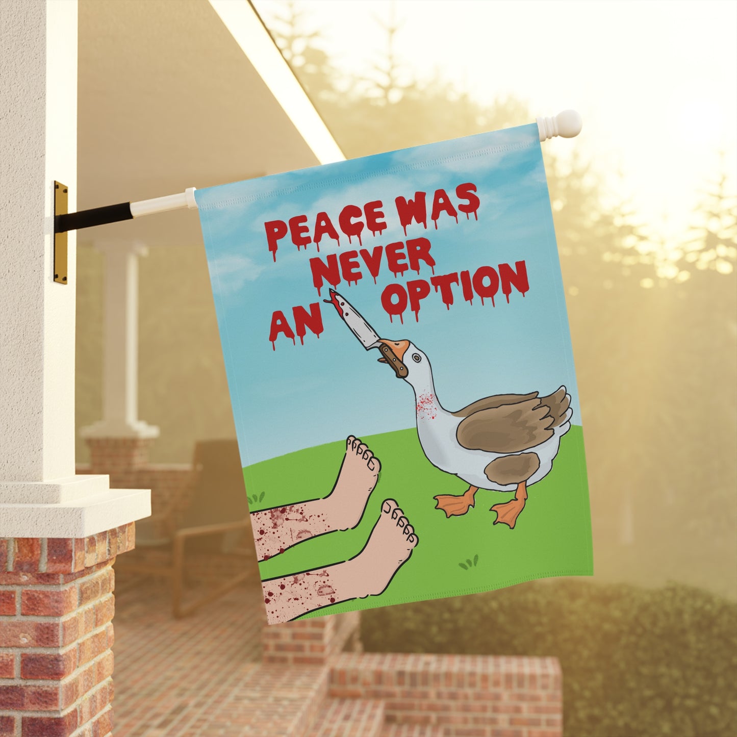 Peace Was Never An Option Garden & House Banner