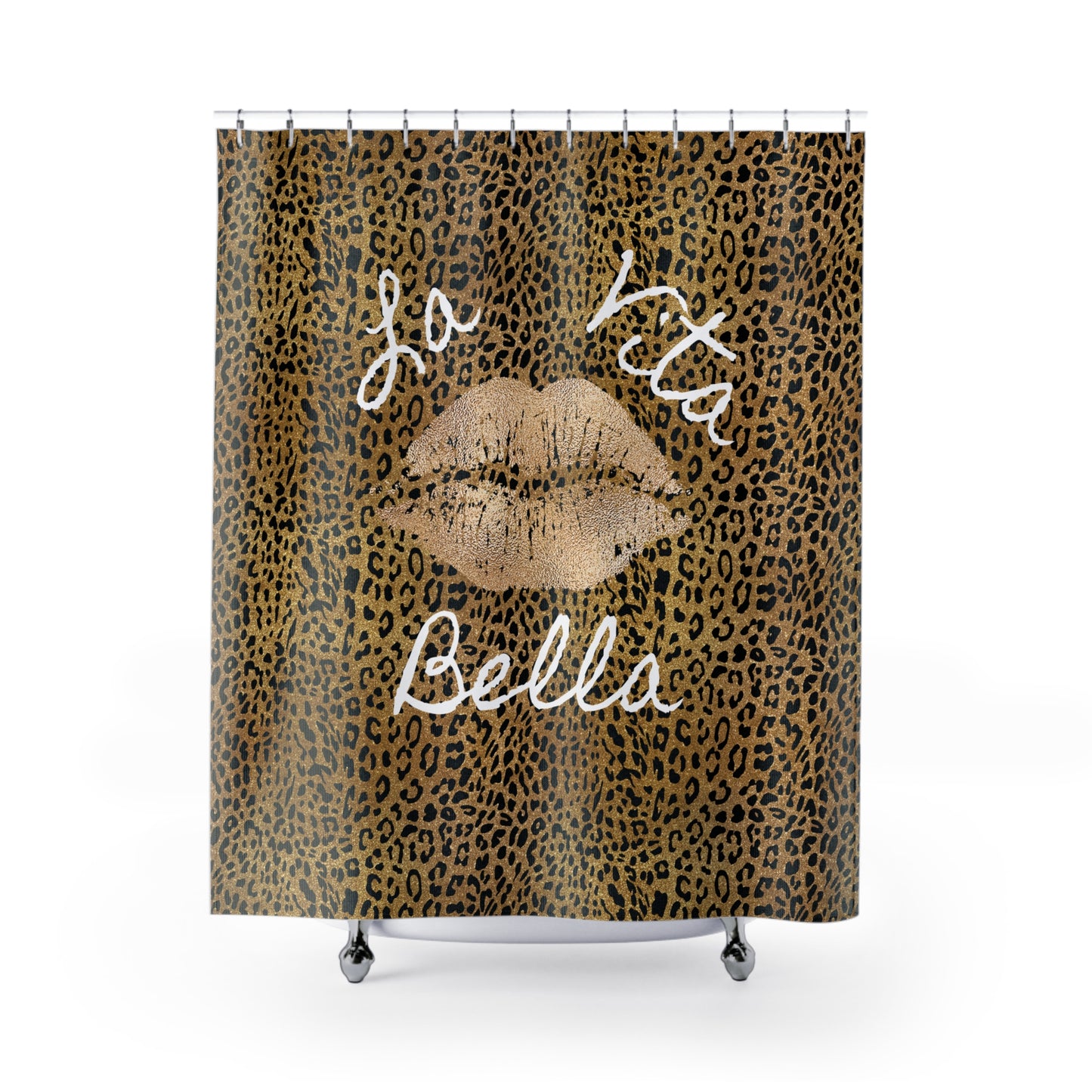 La Vita Bella Leopard Print Shower Curtain