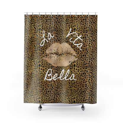 La Vita Bella Leopard Print Shower Curtain