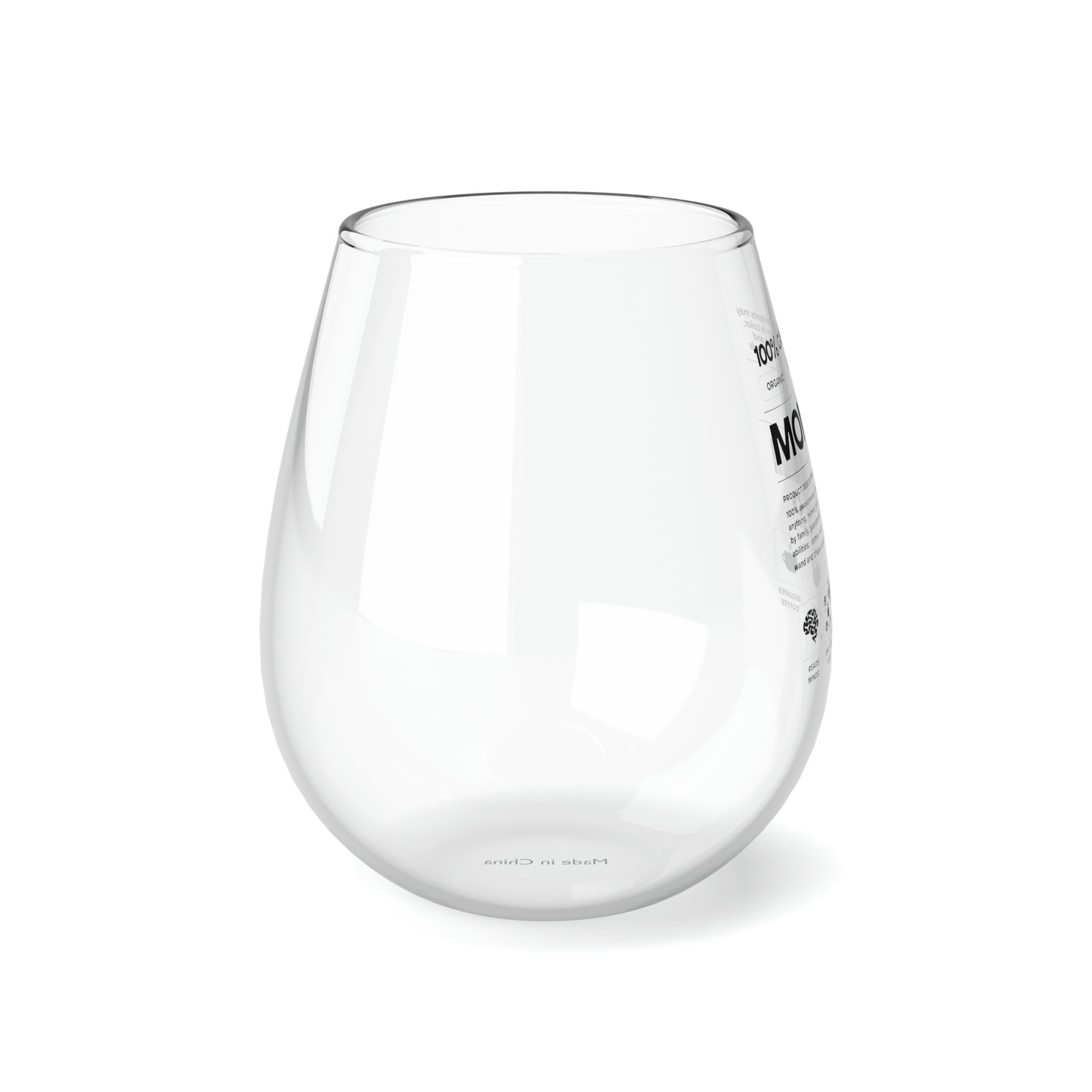 100% Mom Stemless Wine Glass, 11.75oz