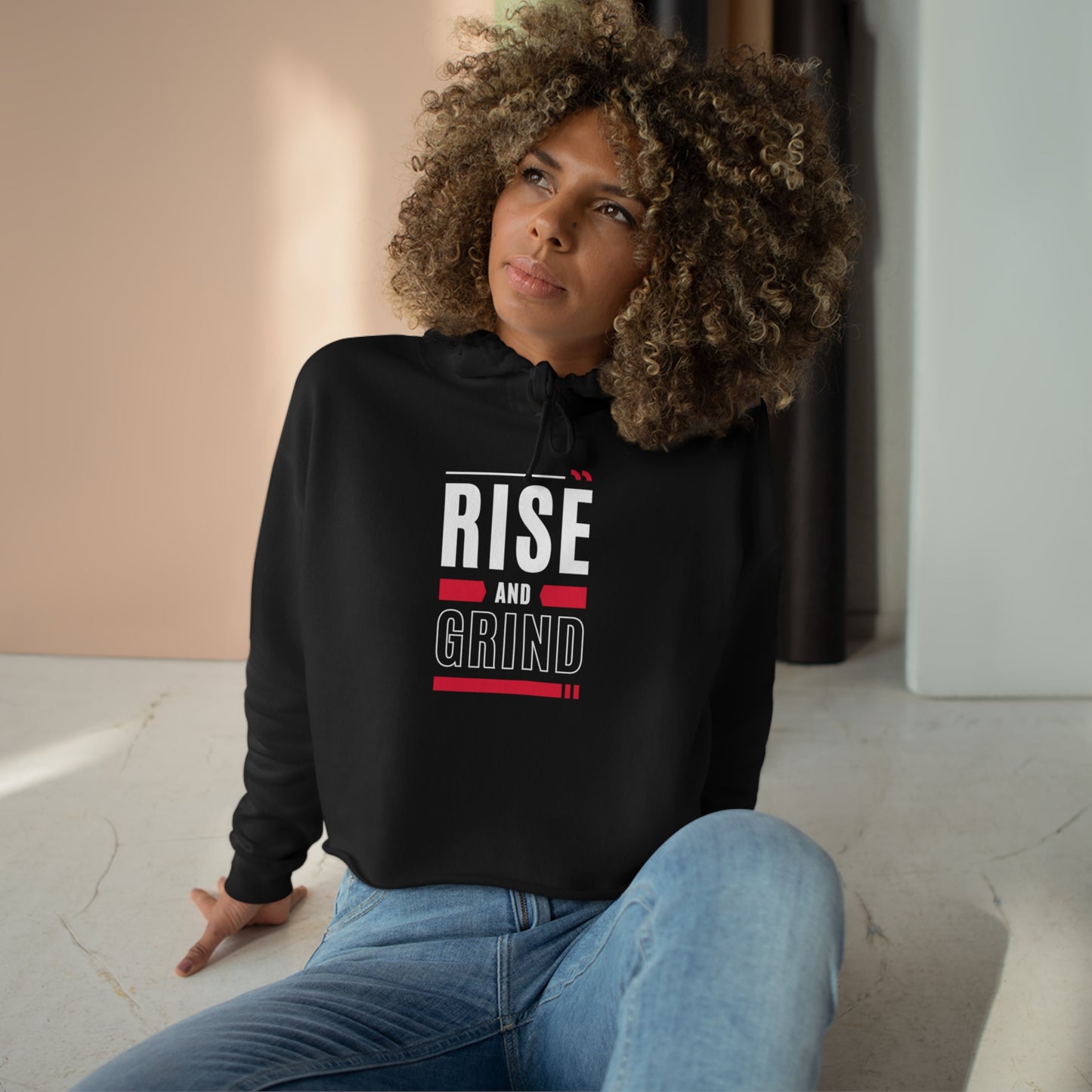 Rise and Grind Crop Hoodie