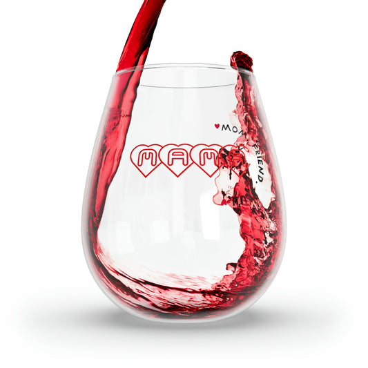 Mama, Friend, Bruh Stemless Wine Glass, 11.75oz