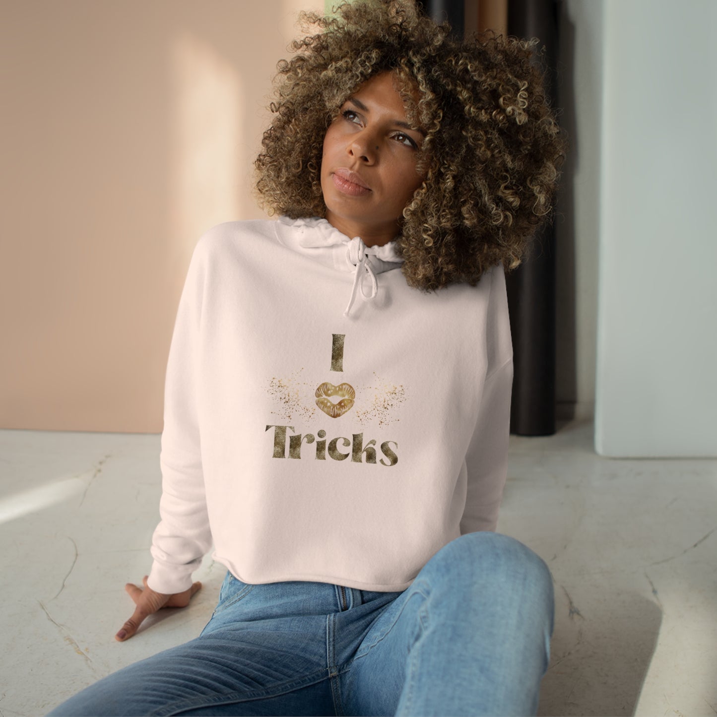 I Love Tricks Crop Hoodie