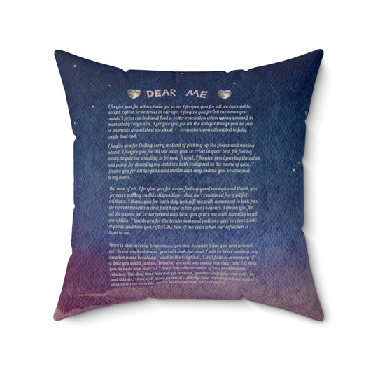 Dear Me Spun Polyester Square Pillow