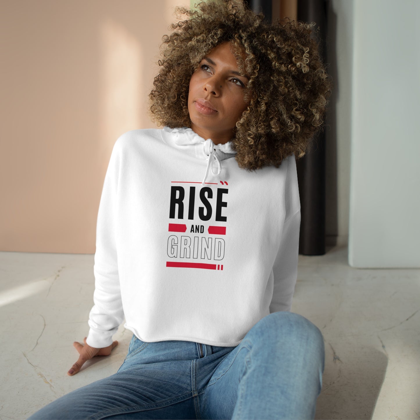 Rise and Grind Crop Hoodie