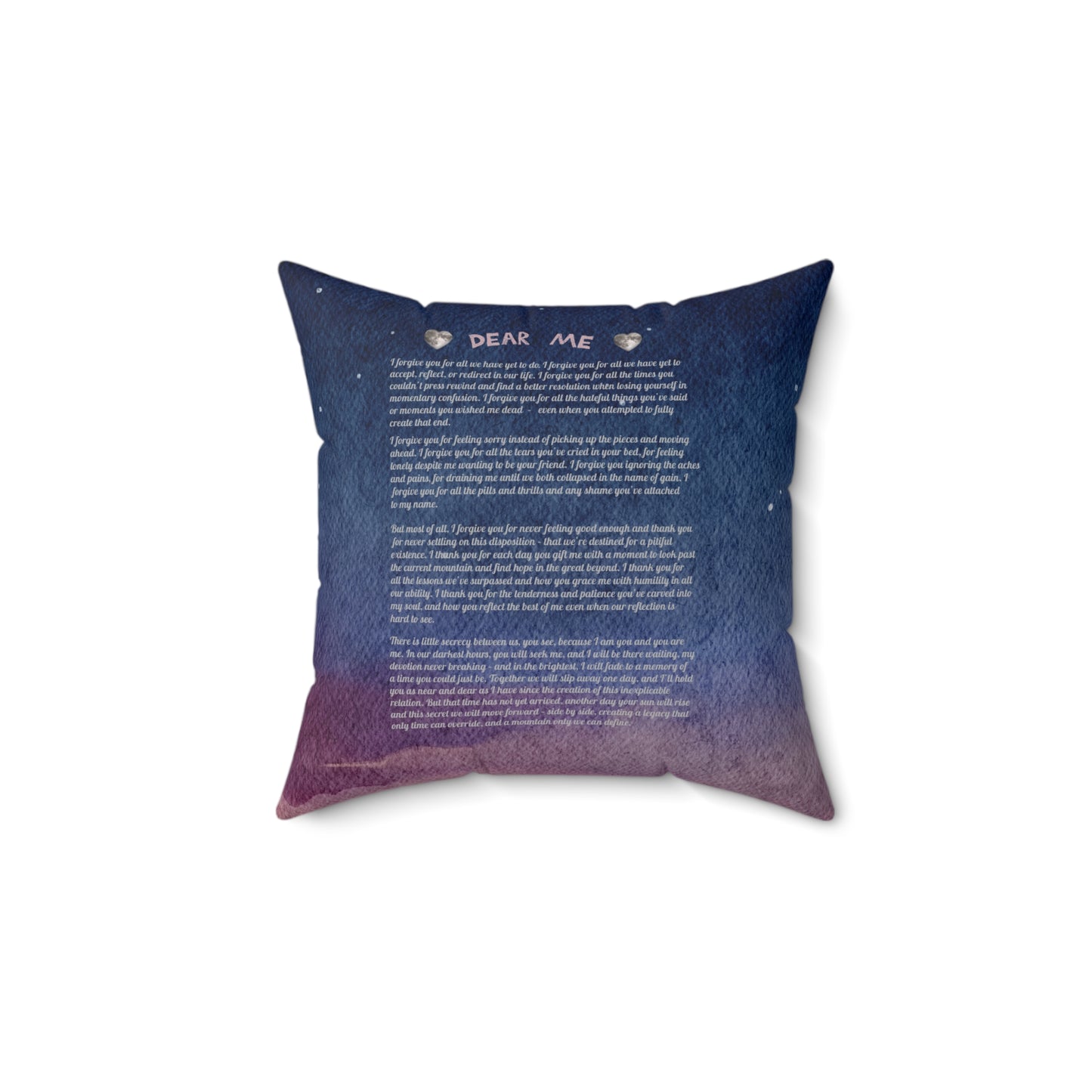 Dear Me Spun Polyester Square Pillow