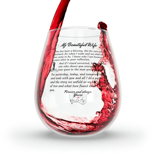 To My Wife Stemless Wine Glass, 11.75oz