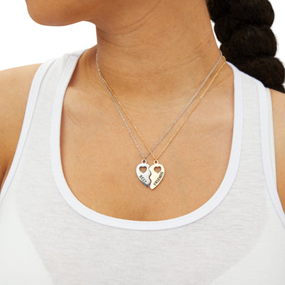 Besties Half Heart Necklace Set