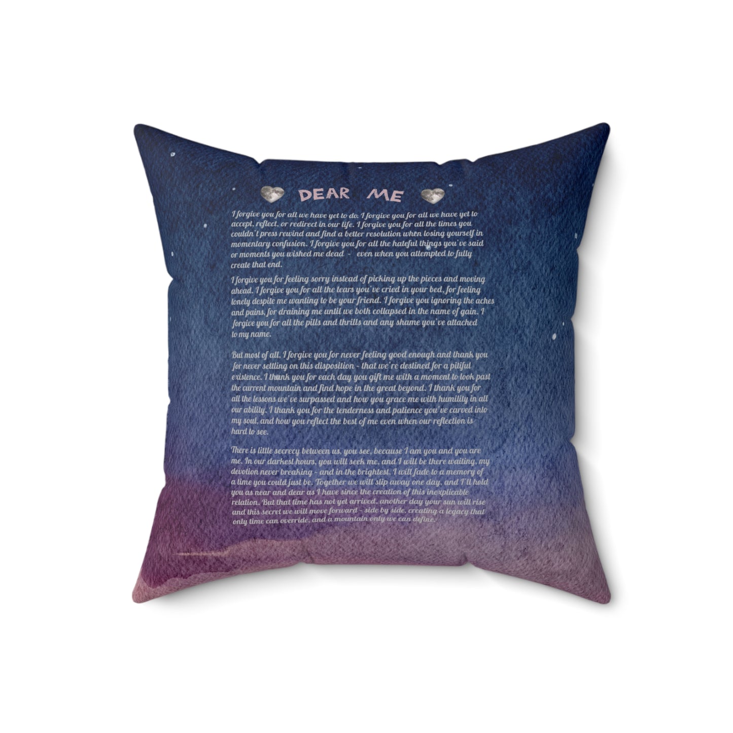 Dear Me Spun Polyester Square Pillow