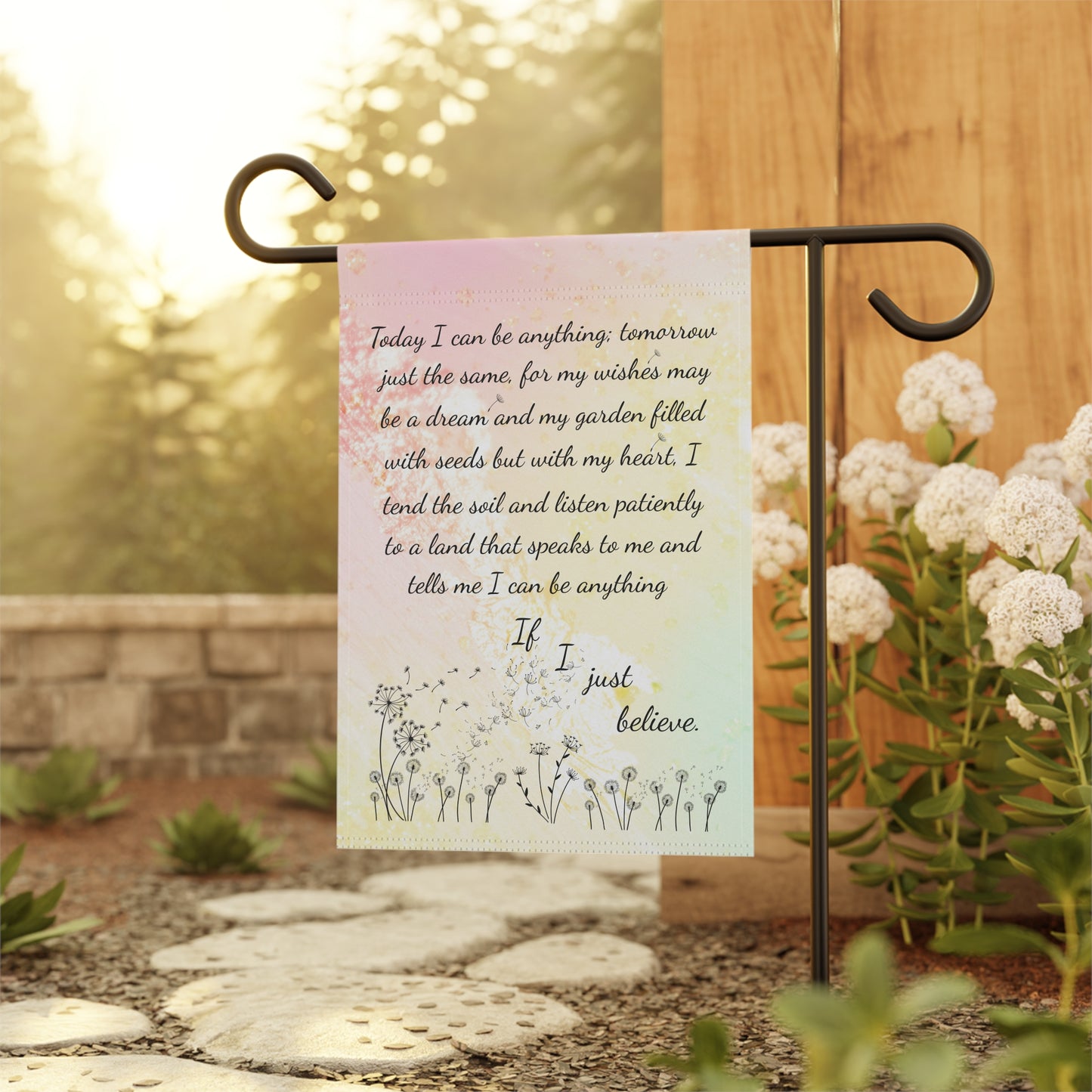 If I Believe Dandelion Garden & House Banner