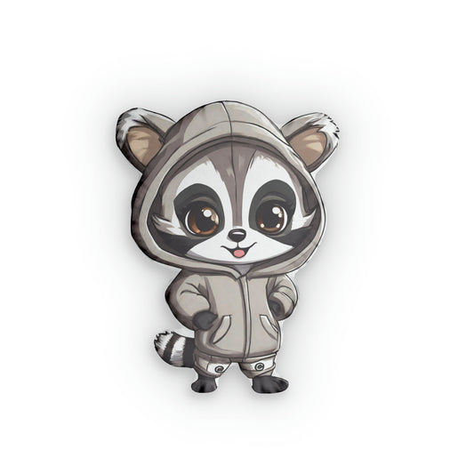 Georgie the Racoon Custom Shaped Pillow