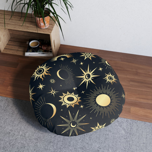 Celestial Tufted Floor Pillow, Round