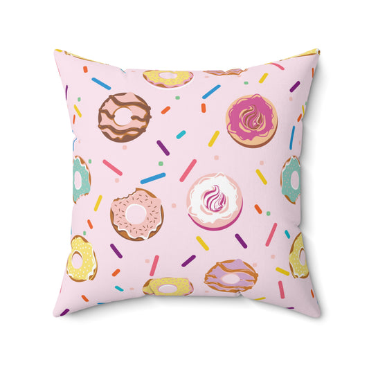 Got Them Doughnuts Spun Polyester Square Pillow