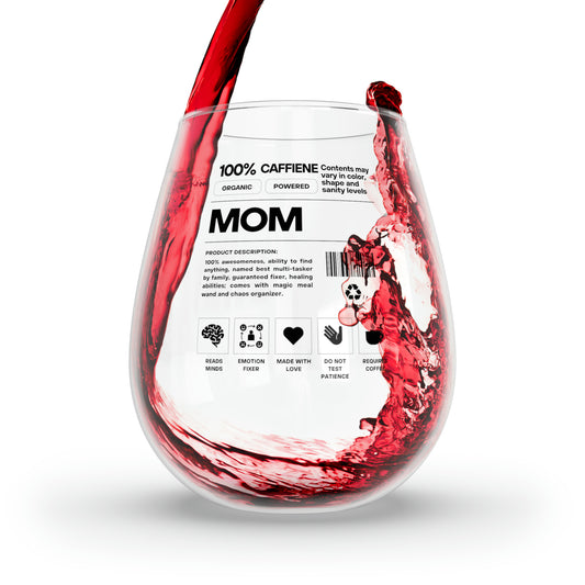 100% Mom Stemless Wine Glass, 11.75oz