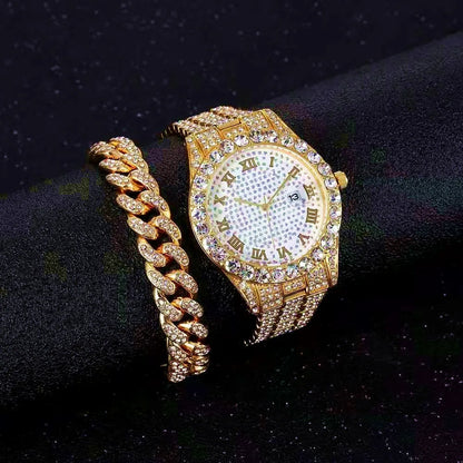 Blind Em' Baby Iced Out Bracelet + Watch for Men Set