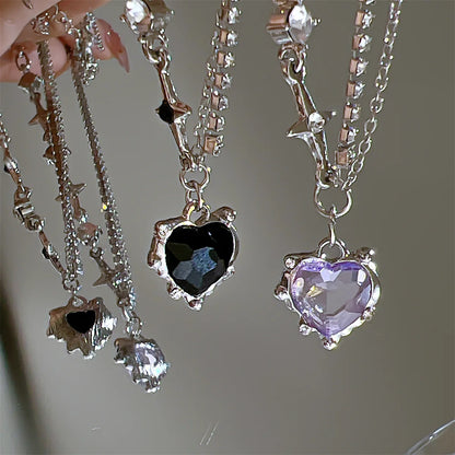 17KM Y2K Crystal Heart Fashion Necklace