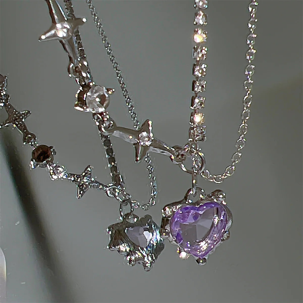 17KM Y2K Crystal Heart Fashion Necklace