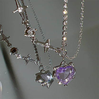 17KM Y2K Crystal Heart Fashion Necklace