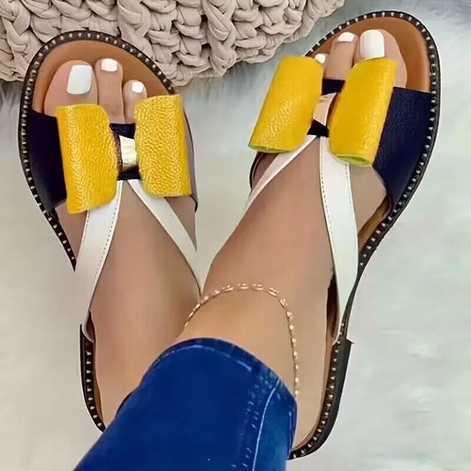 Women Summer Slippers Cute Butterfly-Knot Casual Sandals Lady Slides Flats Plus Size Women Shoes for Women